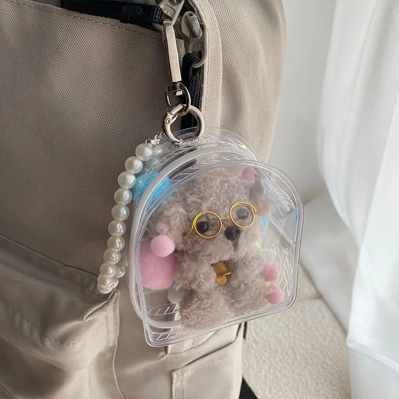 Porte-clés pendentif chiot mignon pour enfants, mini chien, sac d'école en peluche pour chien, jouets de confrontation, cadeau pour un ami