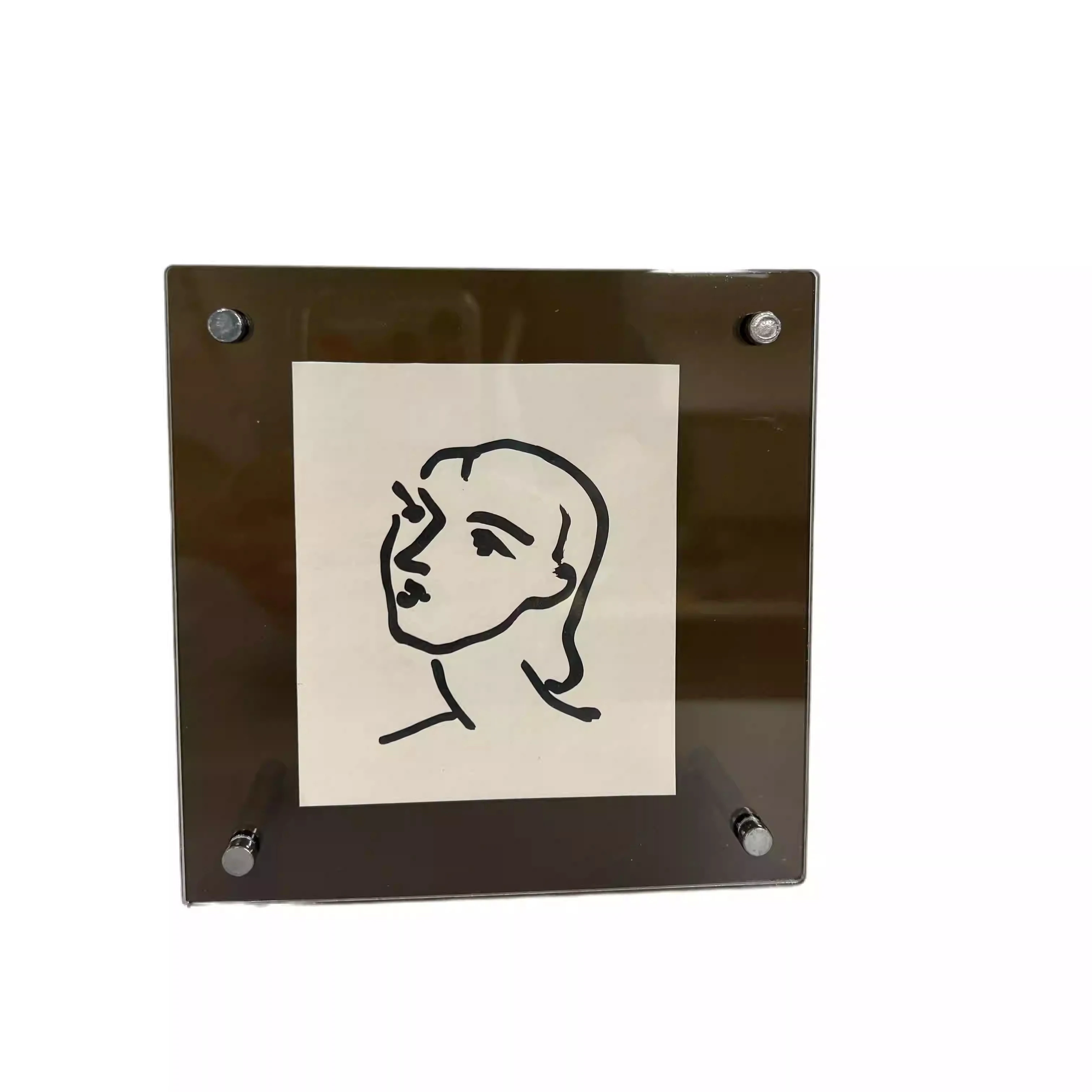 Acrylic Picture Frame,Clear Picture Frame with Stand,Acrylic Lucite Frameless Floating Gift for Home Office Desktop Display