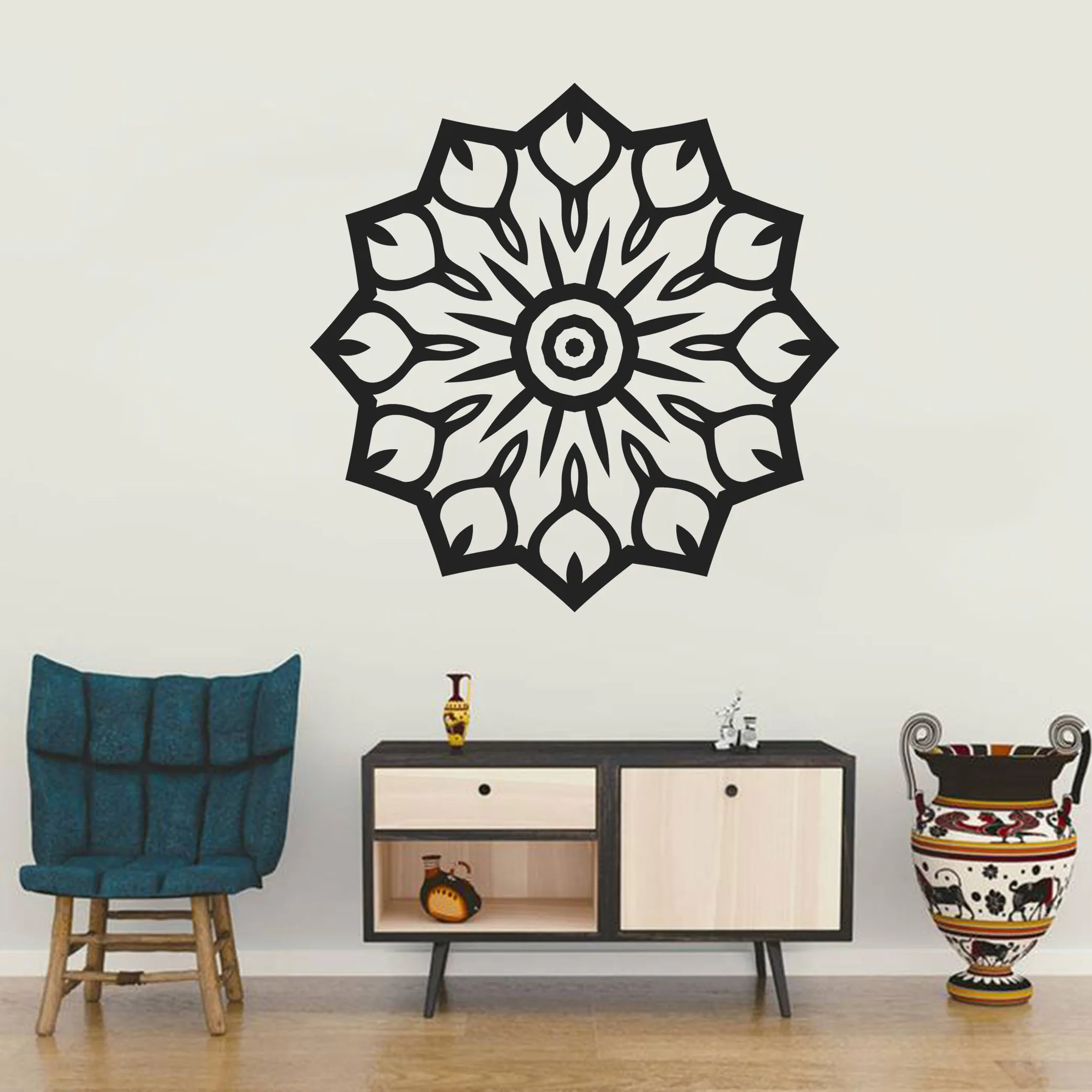 1 قطعة ماندالا ذاتية اللصق الفينيل مقاوم للماء جدار الفن صائق غرفة المعيشة غرفة نوم حائط الخلفية ملصق فني انخفاض الشحن