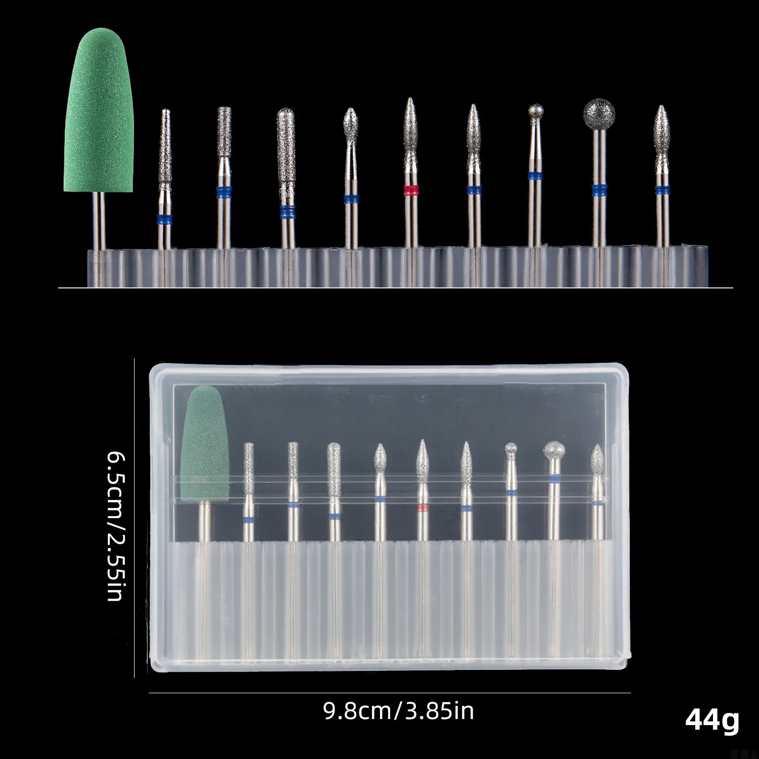 10PCS Nail Drill Bits Milling Files Rotary Burr Tools for Manicure Pedicure Gel Cuticle Removal Electric Tool for Salon Manicure