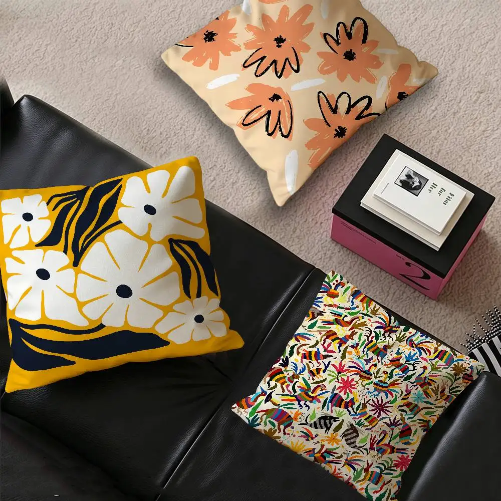 Abstract Flower Market Cushion Cover Car Throw Pillow Case For Sofa Car Christmas Gift 40x40cm 45x45cm