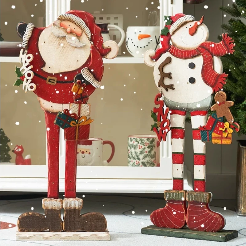 

Набор рождественских украшений, фигурка Санта-Клауса, снеговика, домашний магазин, витрина, рождественская сцена, реквизит, фотофон, декор