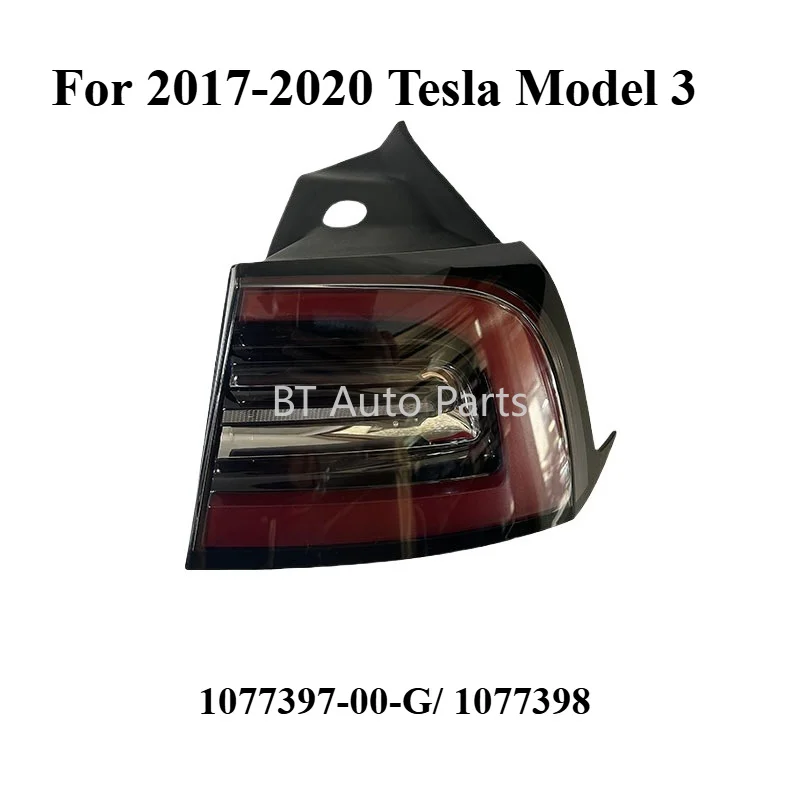 Outer Rear LED Tail Light Assembly for 2017-2020 Tesla Model 3 OEM 1077397-00-G 1077398 Rear Fender Taillamp Replacement Parts