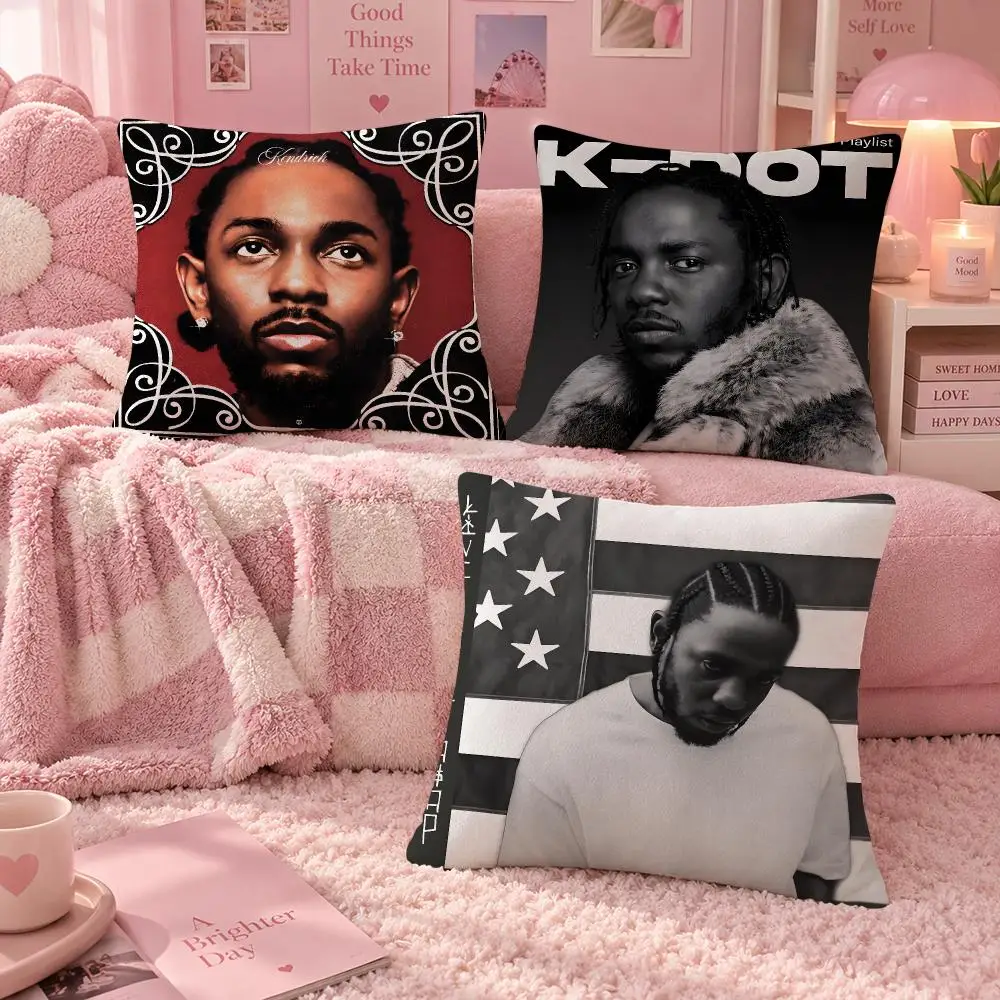 Rapper Hip-Hop Kendrick Lamar Cushion Cover Soft Throw Pillow Cover Washable Plush Cushion Case for Sofa Bed Living Room
