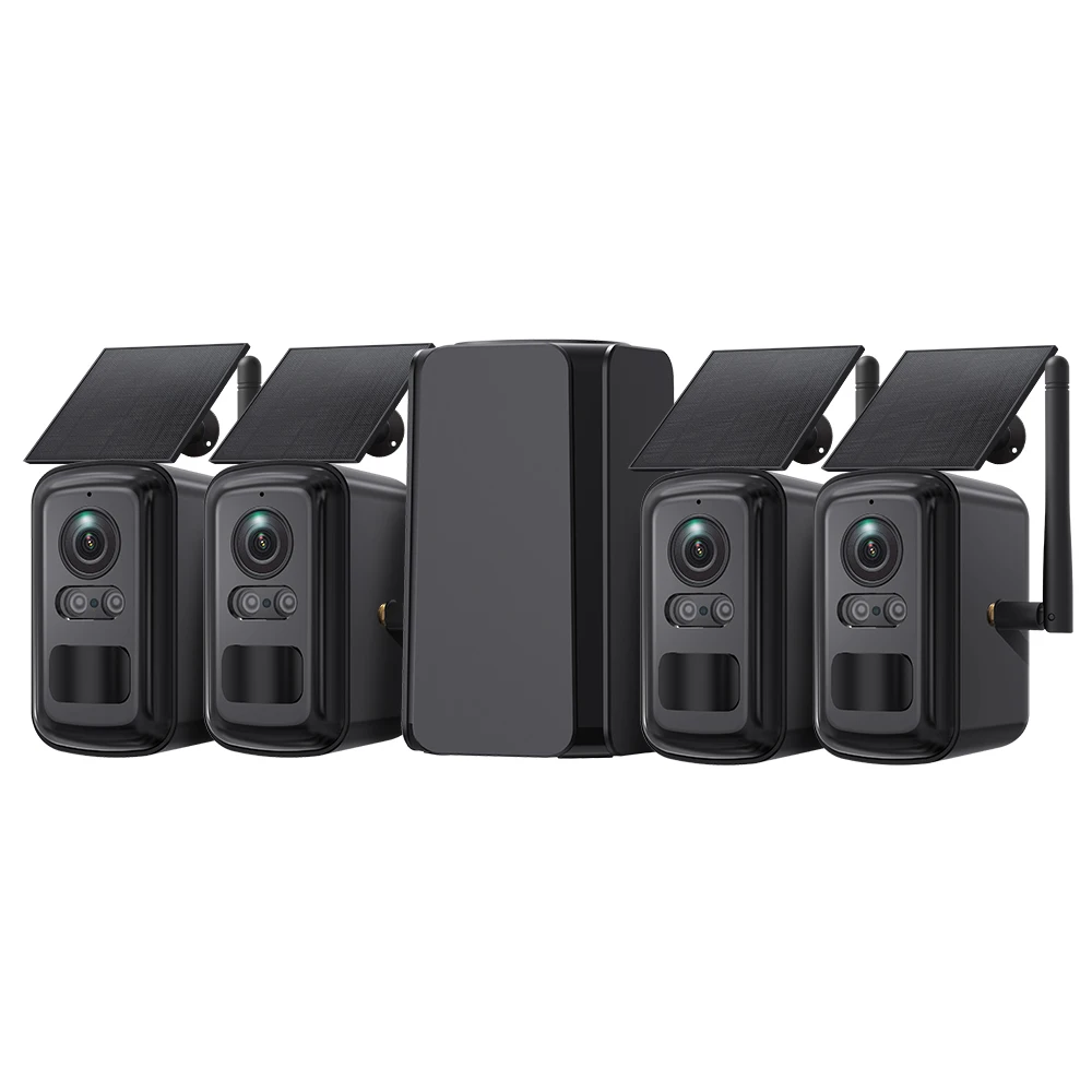 

Ubox APP 6MP 4CH Solar WiFi Battery-Powered Home Security Camera Kit Night Vision SD Card 500m Signal Range Low False Alarm PIR