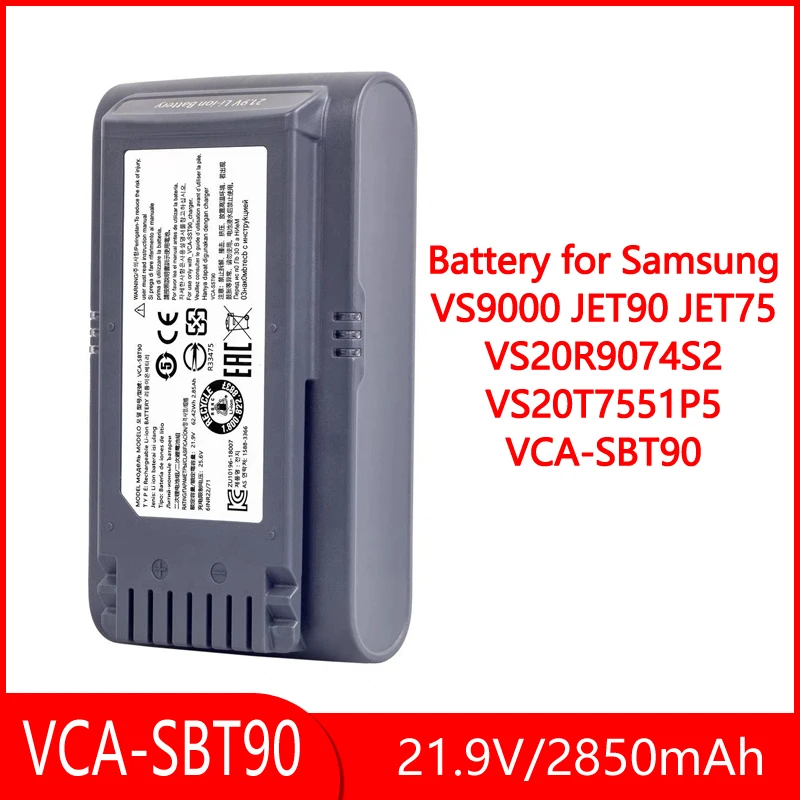 

New Battery for Samsung VS9000 JET90 JET75 VS20R9074S2 VS20T7551P5 VCA-SBT90 Handheld Vacuum Cleaner Battery