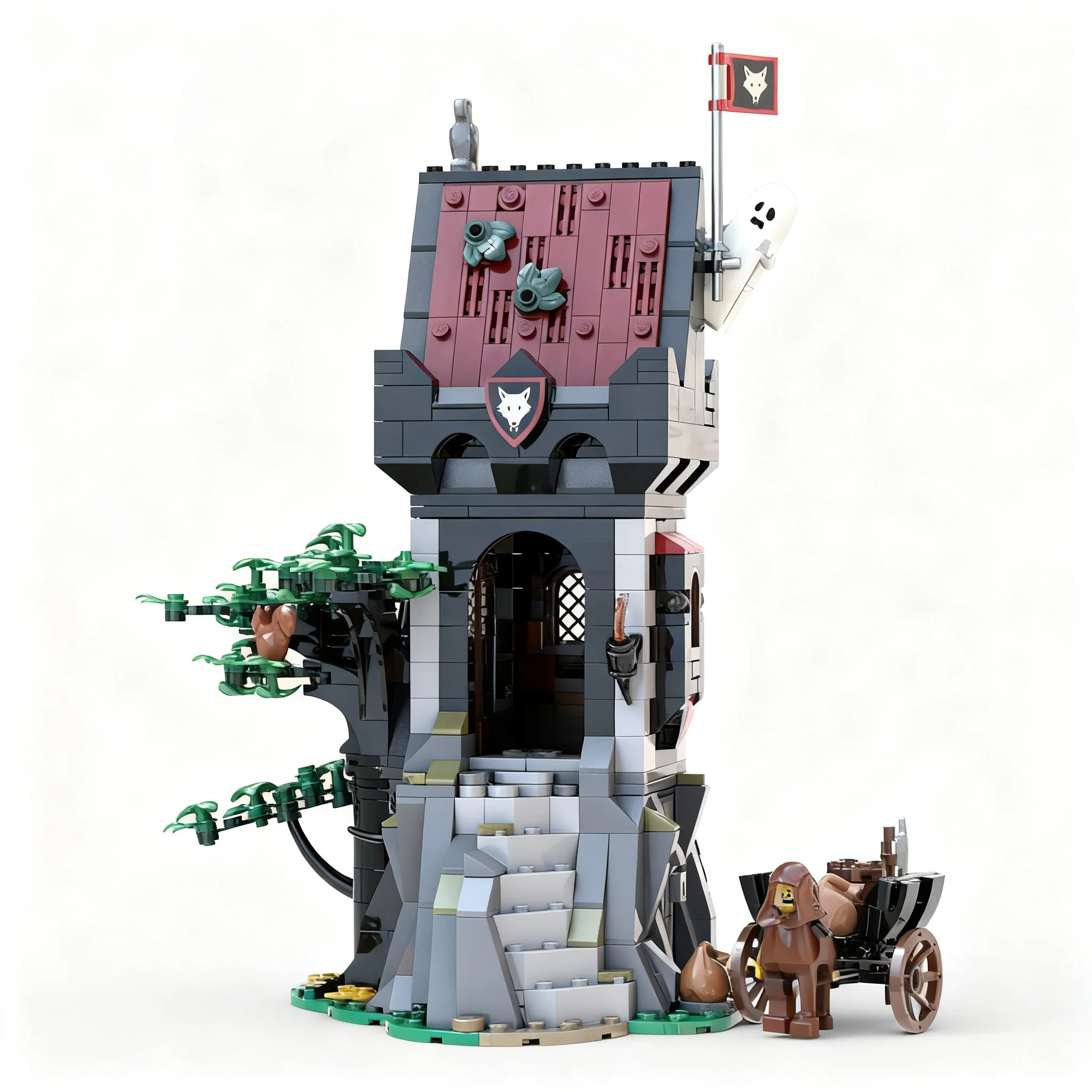 748pcs MOC Castle Wolfpack Forest Lair Model Toy Building Blocks Christmas Gift Construction Display Craft Collection Home Decor