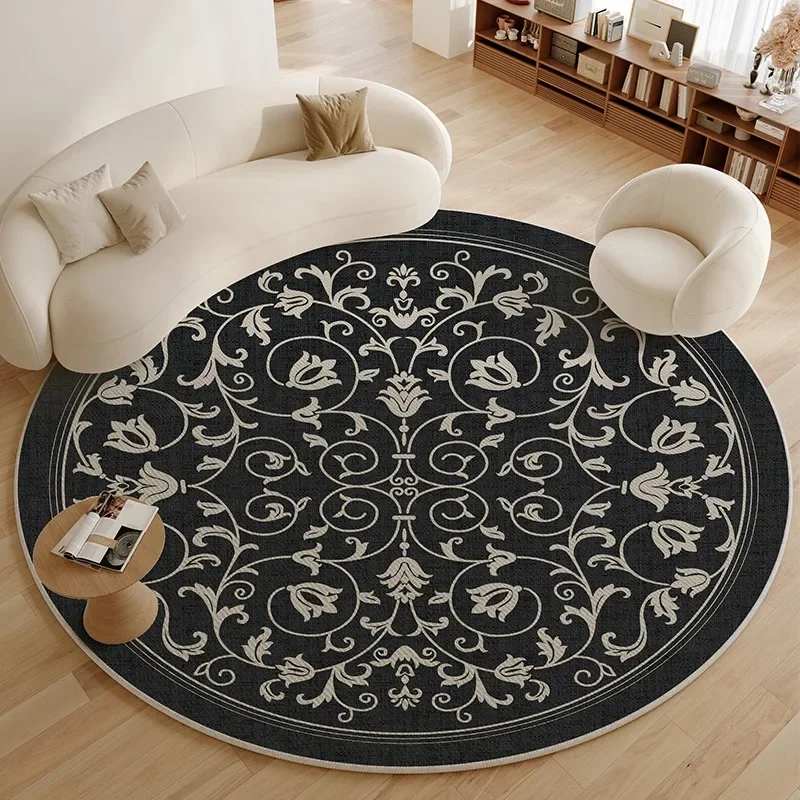 Round Floor Mat – Large Area Carpet for Living Room, Bedroom & Cloakroom, Decorative Foot Rug Under Coffee Table