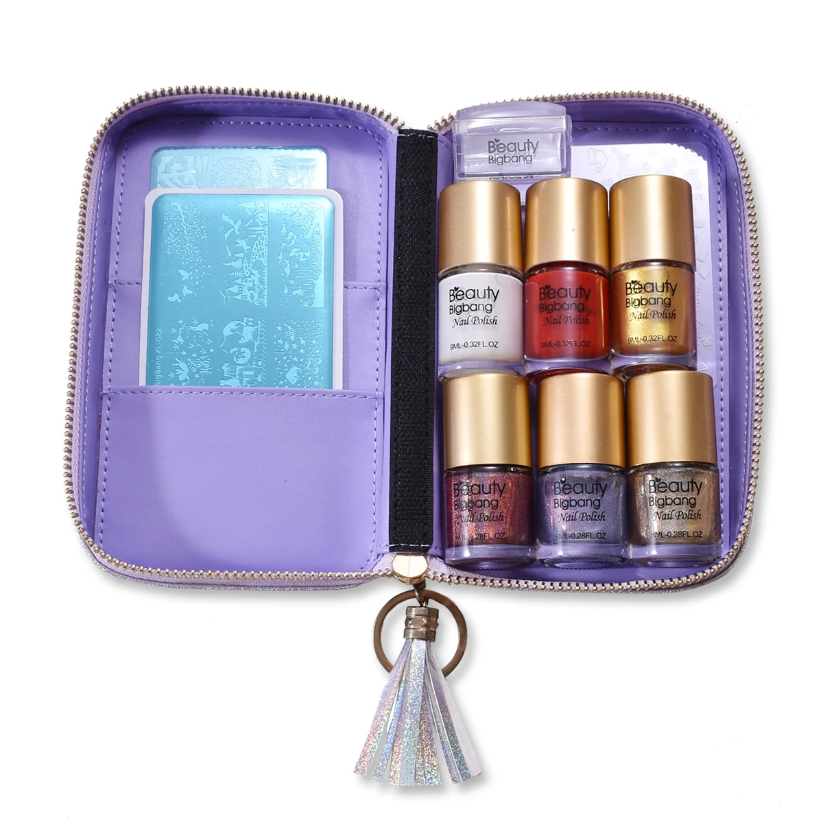 BEAUTYBIGBANG ختم لوحة تخزين حقيبة حالات متعددة الوظائف رشاقته المسافر مسمار الفن ختم حقيبة منظم جيوب للإزالة