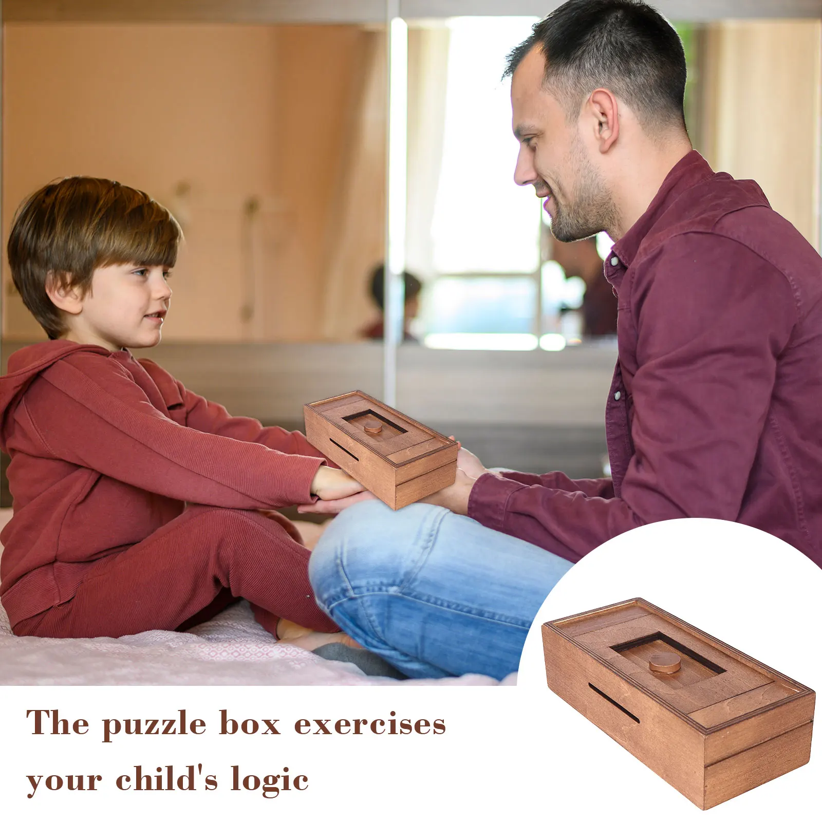 3 Pack Magic Puzzle Box Wooden Secret Puzzle Box Personalised Magic Wooden Gift Box With Hidden Compartment 3D Brain Teaser Magi