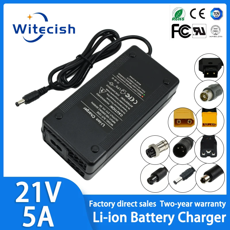 

21V 5A Lithium Battery Charger Adapter Intelligence Li-ion Battery Charger for 5S 18.5V Lithium Polymer Battery Pack