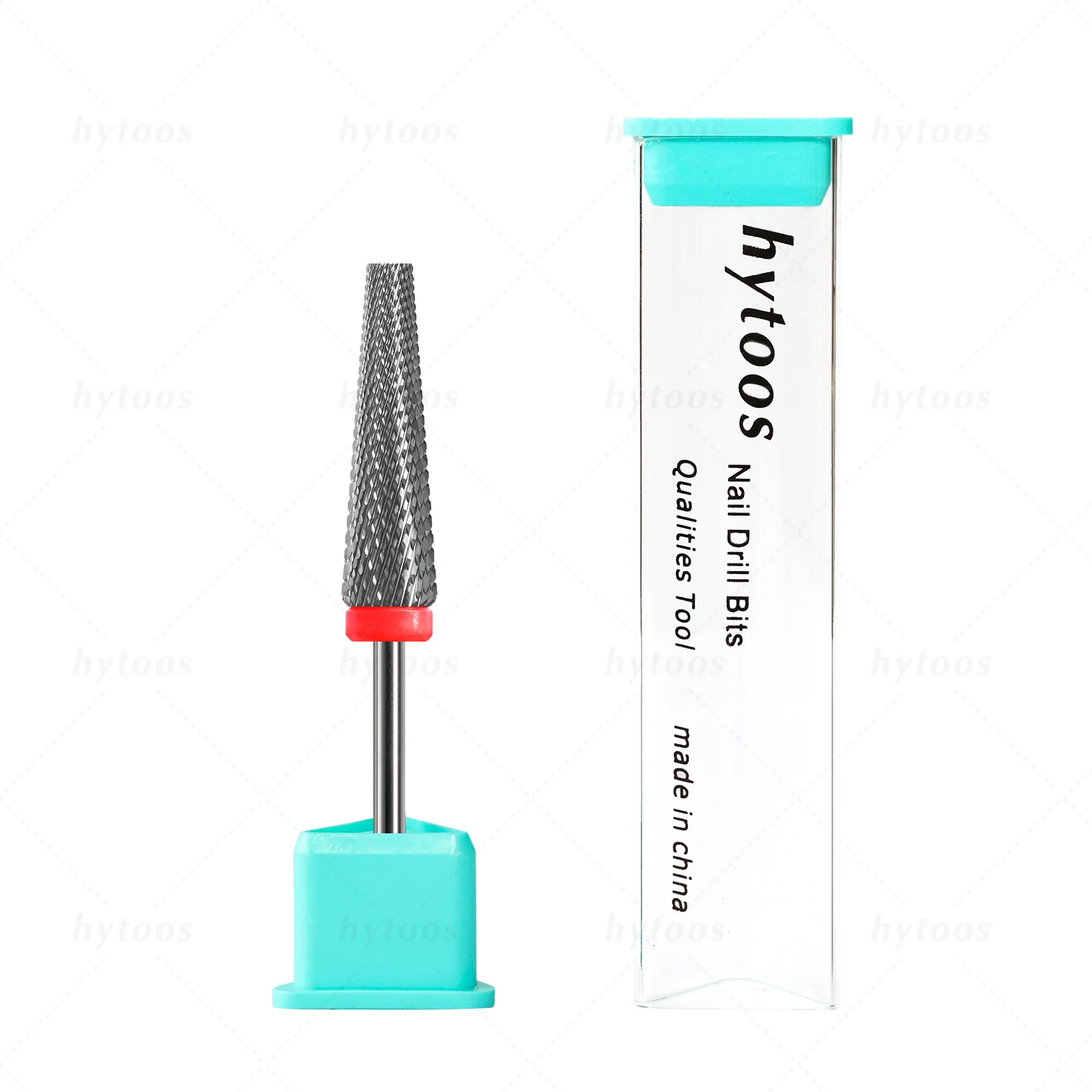 HYTOOS 5-in-1-Nagelbohrer mit flacher Oberseite, 24 mm lang, konische Hartmetall-Nagelbits, elektrisches Bohrzubehör, Gel-Nagellack-Entfernungswerkzeug