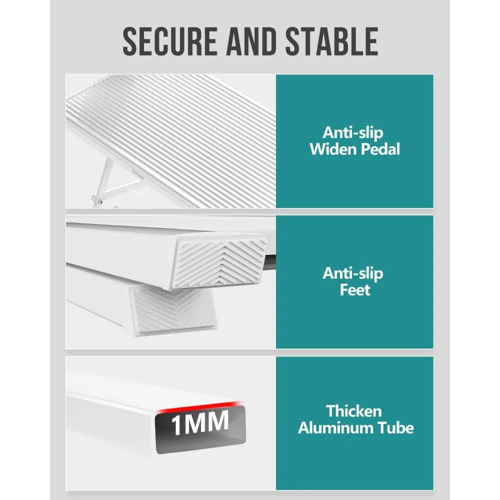 Scaletta pieghevole in alluminio, sgabello antiscivolo leggero per uso cucina domestica, facile da piegare e riporre, ideale per raggiungere l'alto