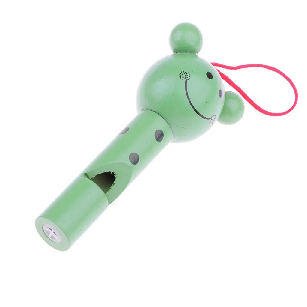 Educational Wooden Whistles Toy Animal Head Trumpet Musical Sounding Toy for Kids Baby Early Learning Activities