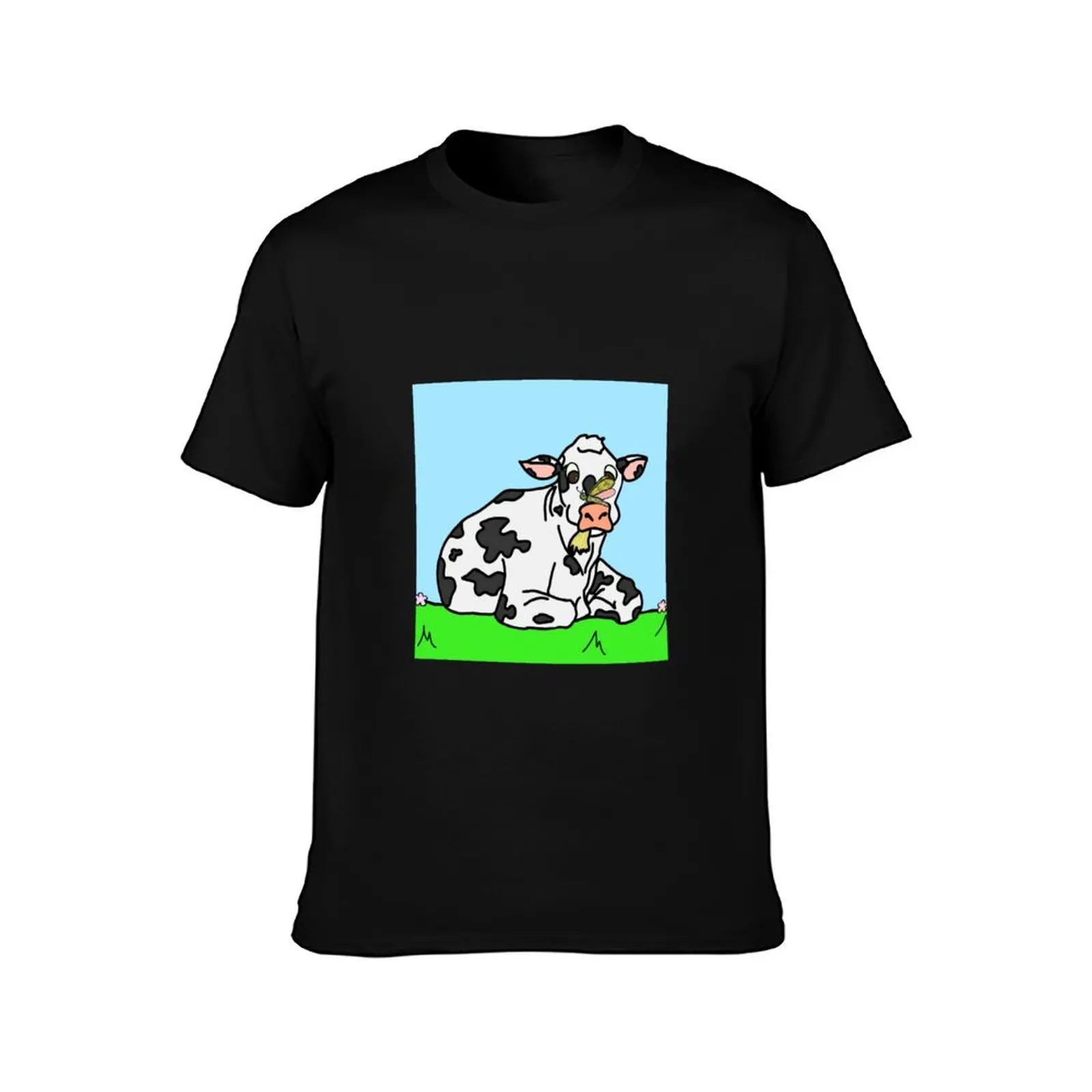 cow and butterfly T-Shirt shirts graphic quick drying Short sleeve tee men