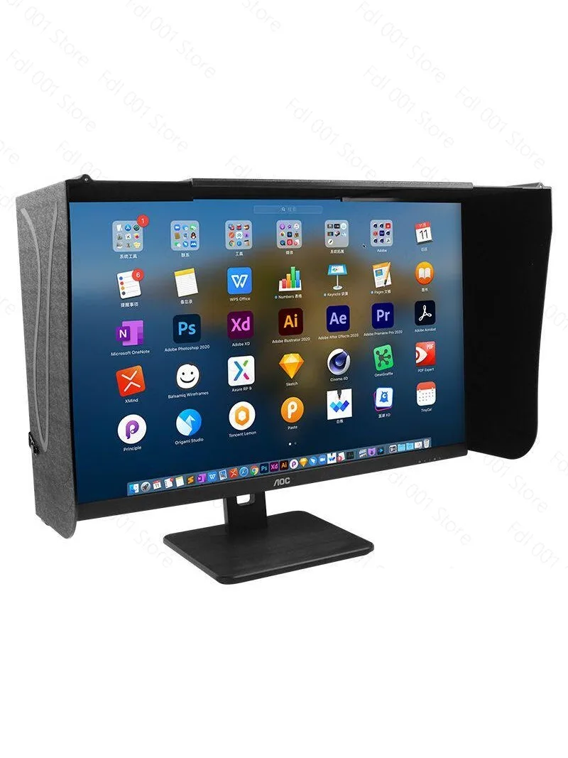 

Computer Monitor Hood Desktop 17-27-Inch 41-71cm Width Sun Visor Printing And Repairing Design
