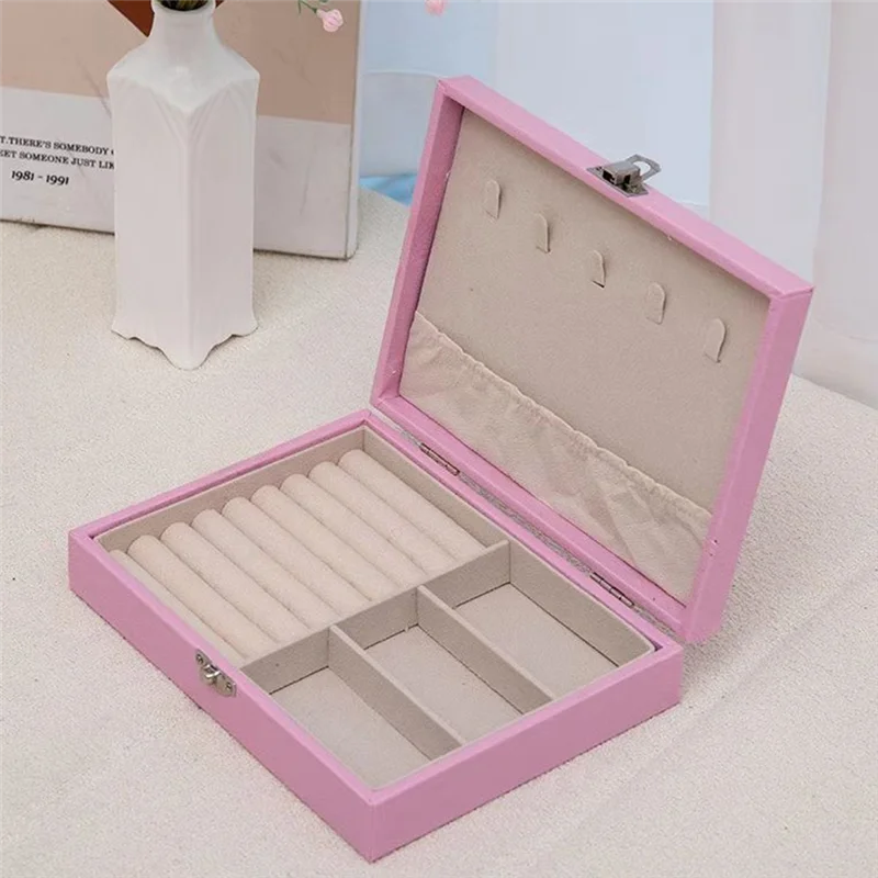 A76X-Jewelry Organizer Box Set(2 Pieces)-Portable Storage Case For Earrings, For Necklaces, Rings, Accessories