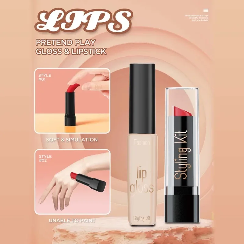 Kinderspeelhuis Simulatie Make-up Speelgoed, Meisjes Schoonheid Spelen Cosmetica Speelgoedset met opbergdoos Gereedschap voor kinderen Meisjescadeaus
