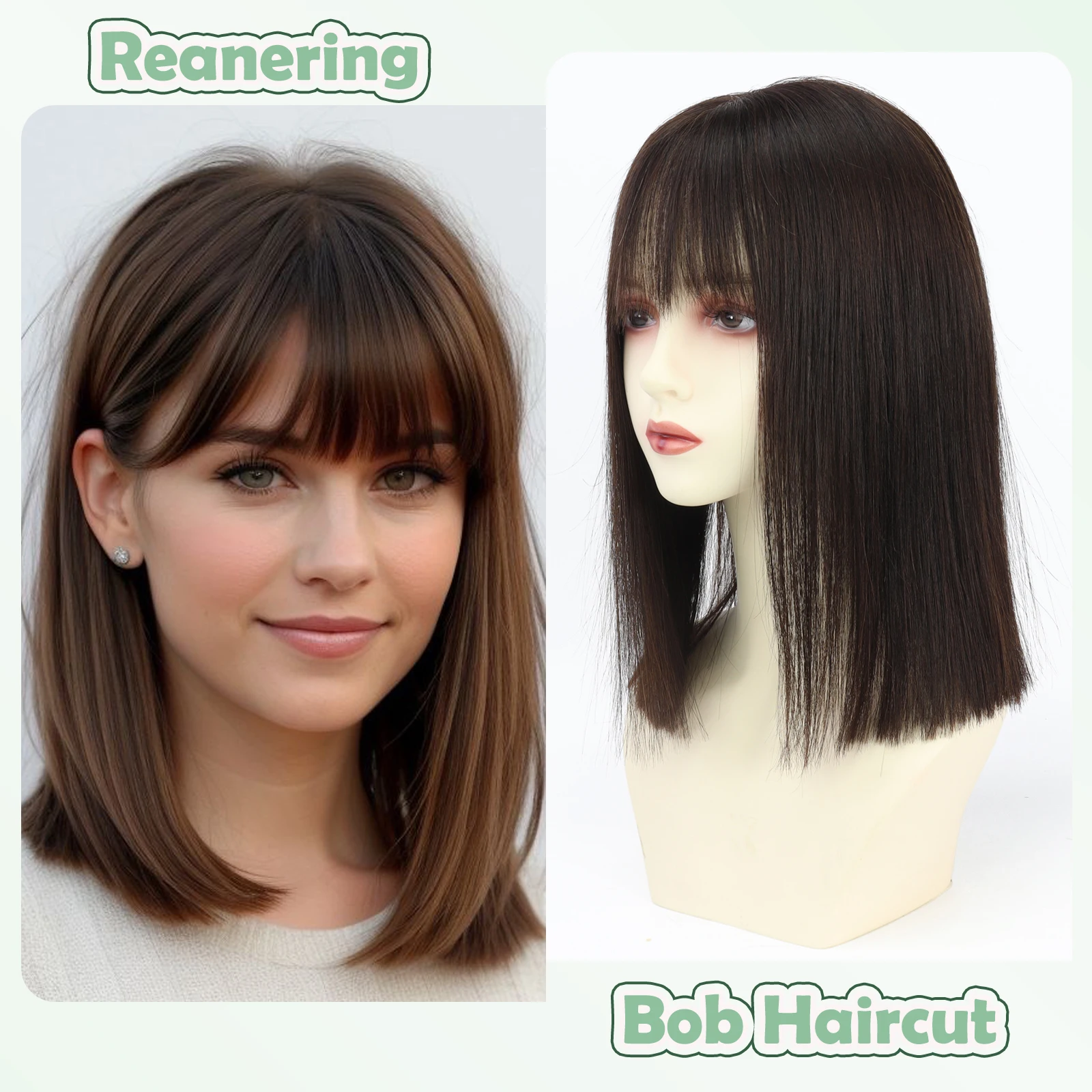 

Накладные парики из натуральных волос Remy с шелковым верхом 6x6 дюймов, с эластичной сеткой по периметру, прямые, стрижка боб, с челкой, для женщин