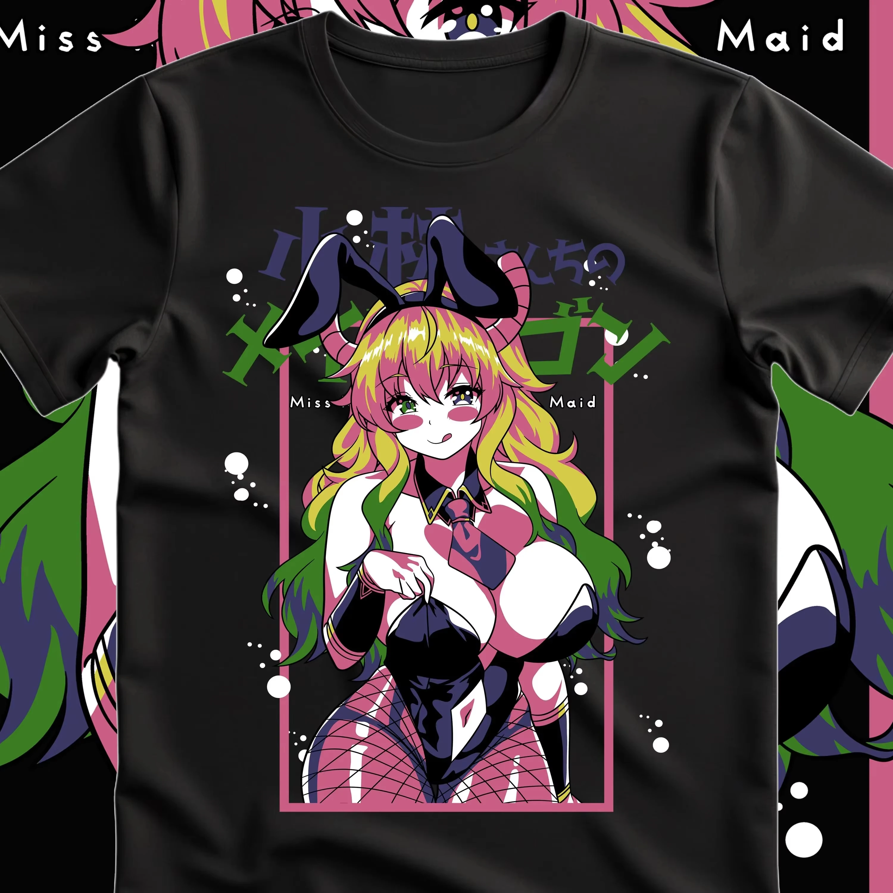 Camiseta con estampado de anime y manga de Miss Kobayashi's Dragon Maid Quetzalcoatl, unisex, casual, de manga corta, para hombres y mujeres, ropa de calle para otakus.