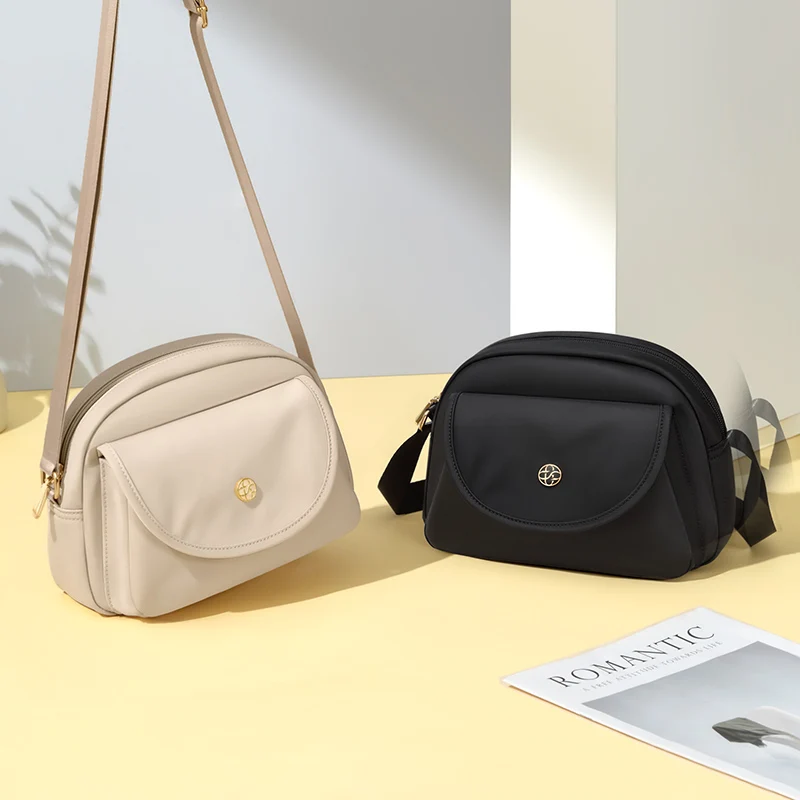 حقيبة كتف كروس صغيرة عصرية بجودة الجولف للنساء كاجوال خفيفة الوزن متعددة الطبقات حقيبة صغيرة أنيقة ومحمولة بالمشمش #6