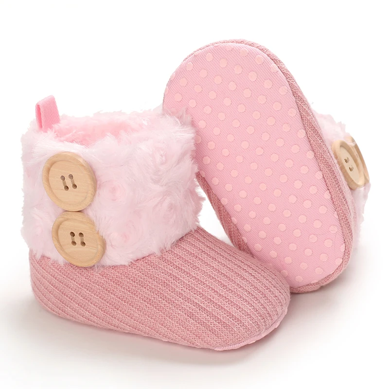 Autumn and Winter 0-1 Year Old Cotton Shoes With Plush Snow Boots Warm and Soft Soled Baby Shoes For Both Men and Women Baby