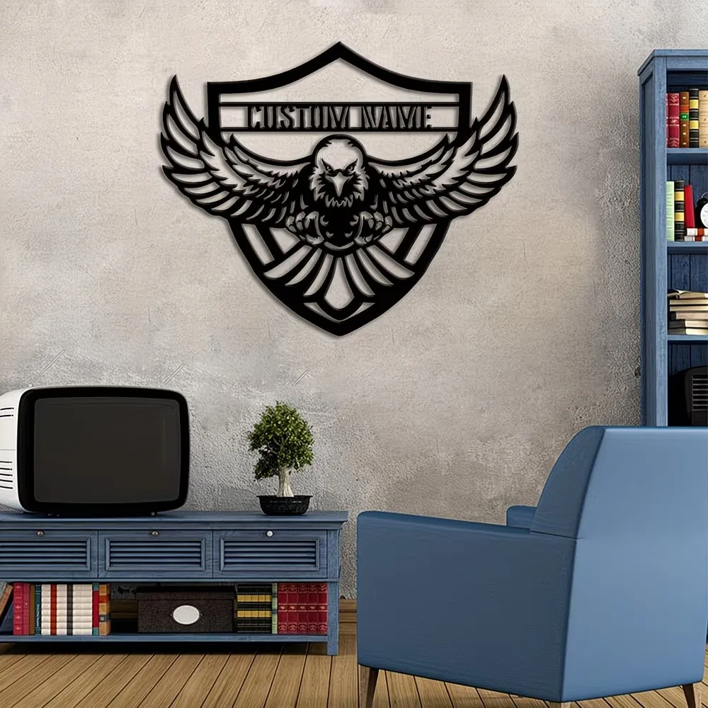Custom Bald Eagle Metal Sign - Reusable, Art Decor Wall Decor with 