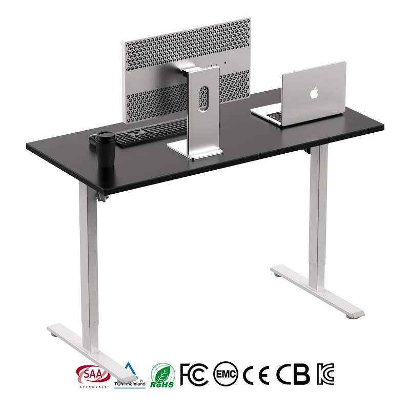 

Board Material Metal Frame Home Office Computer Desk Stand up Customized Table Motorized 47x23 Inch Height Adjustable Desk