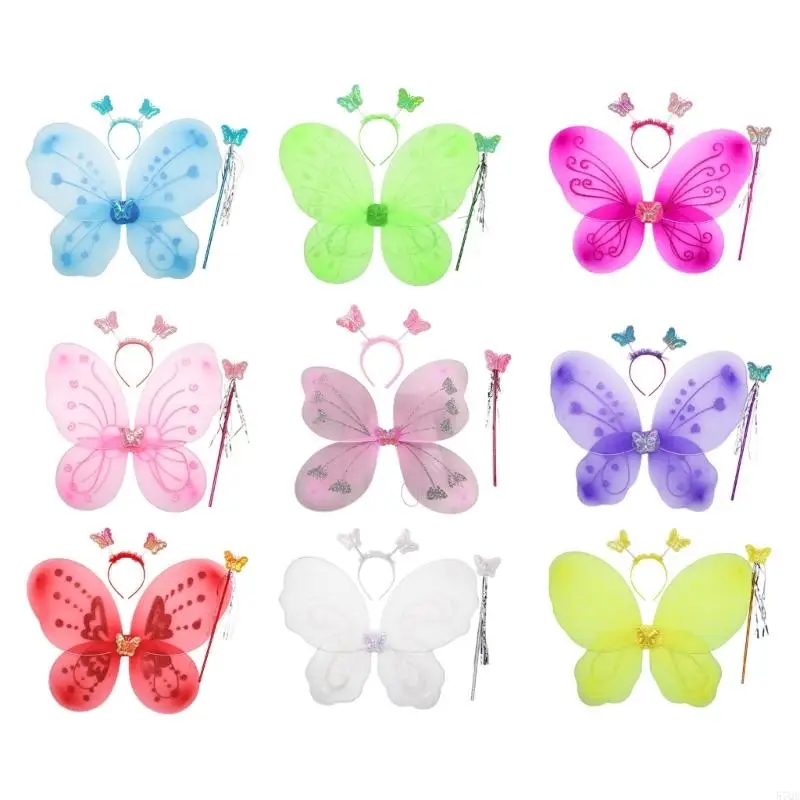 57QE Fairy Elves Angel Wing Womens Girls Halloween Party Cosplays Costume, Butterfly Wing Stage Performance Photography Wings