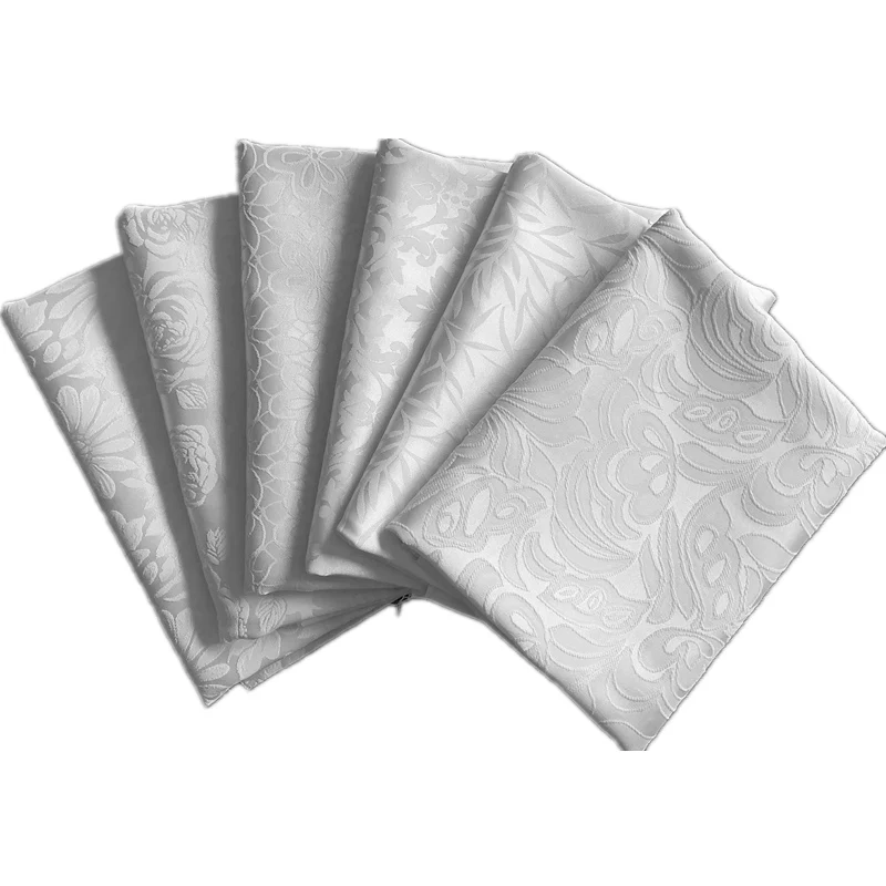White Dark Patterned Jacquard Satin Fabric Retro Style for Clothing Dress Designer Diy Sewing Material Cloth By The Meter
