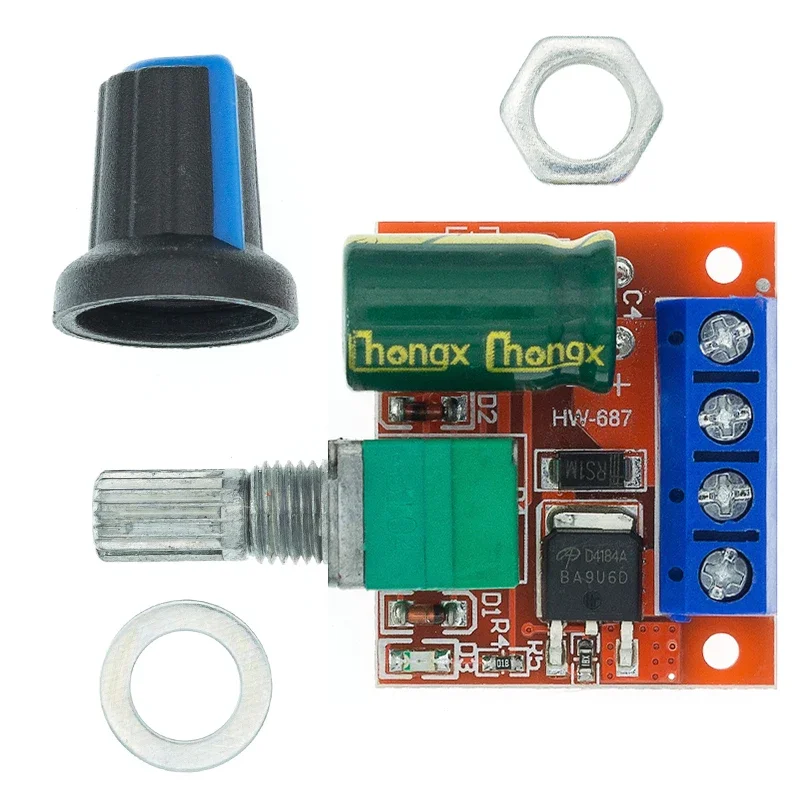 Mini 5A 10A 90W PWM 12V DC Motor Speed Controller Module DC-DC 4.5V-35V Adjustable Regulator Control Governor Switch 24V