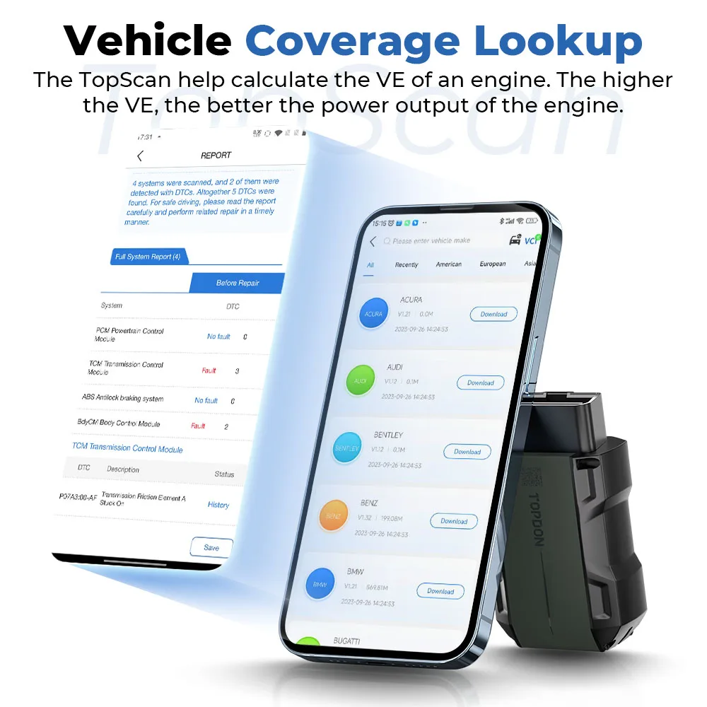 TOPDON Topscan Lite 70+ Brands 8 Reset Functions OBD2 Bi-Directional Full System Diagnosis Car Diagnostic OBD2 Scanner