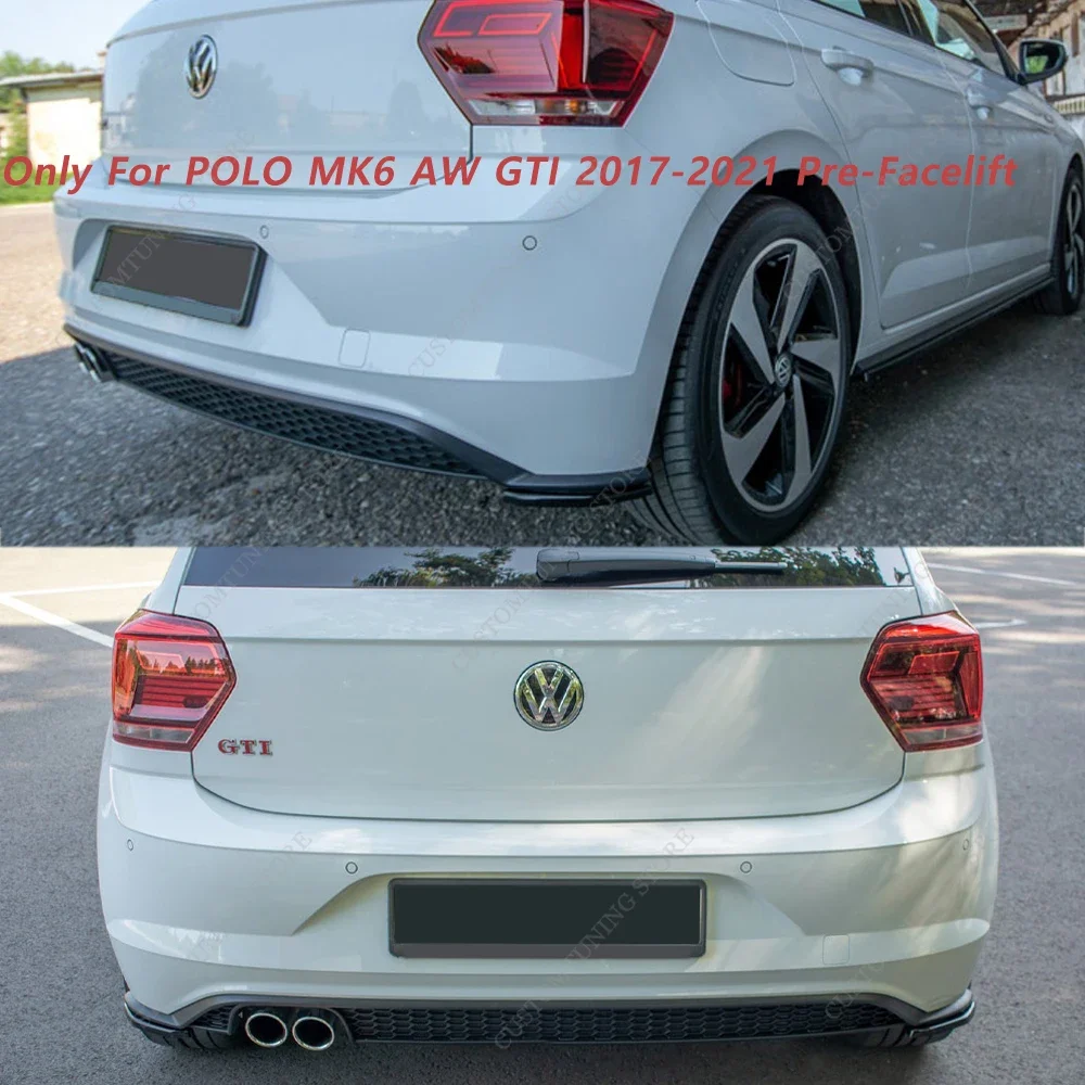 Maxton Style Gloss Rear Side Splitter For VolksWagen POLO AW MK6 GTI Rear Bumper Diffuser Lip Bodykits 2017-2021 PRE-Lci Tuning