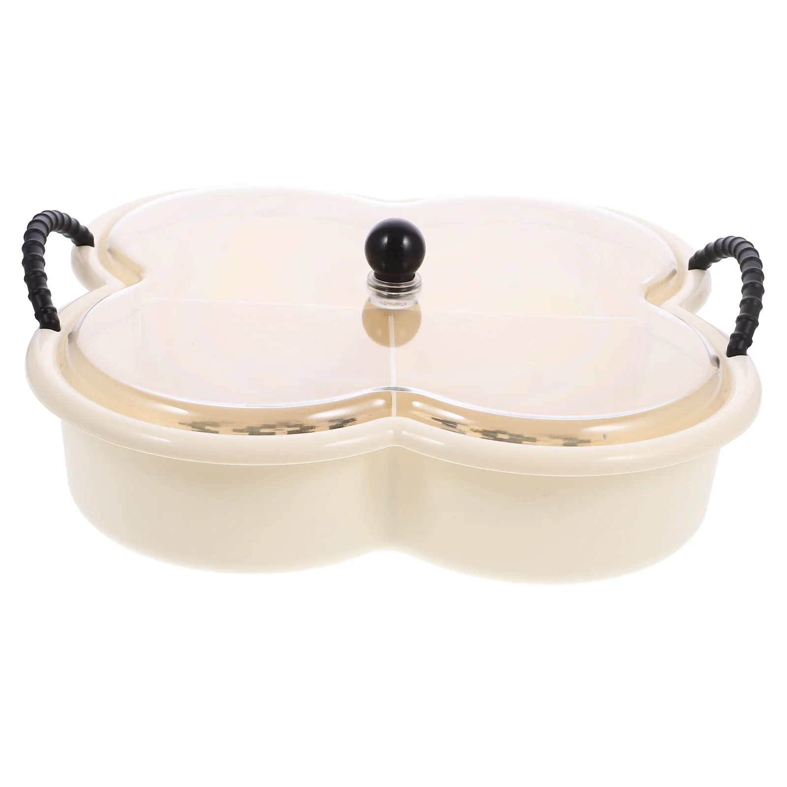 

Divided Serving Tray Clear Lid Reusable Snack Plate Fruit Platter Tray Outdoor Picnic Serving Dish Divided Snack Dish