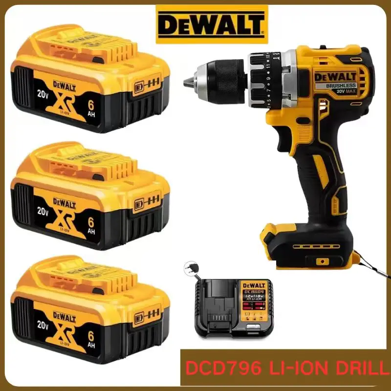 

DeWalt Dcd796 Screwdriver 20v Brushless Lithium Battery Charging Electric Hand Drill 13mm Pistol Drill Electric Screwdriver Tool