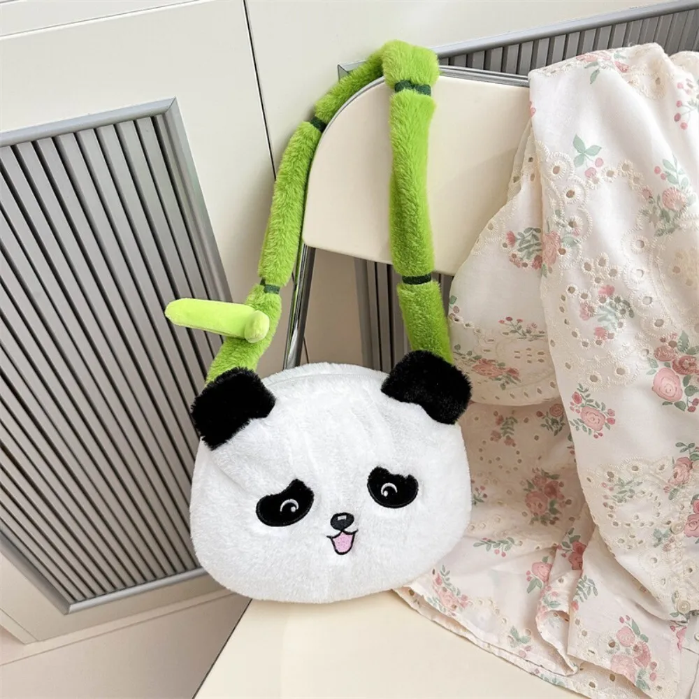 Bolso cruzado de Panda de peluche para niños, bolso de hombro suave de dibujos animados, bolso de muñeca de Animal relleno para niños, accesorio de juguete de regalo