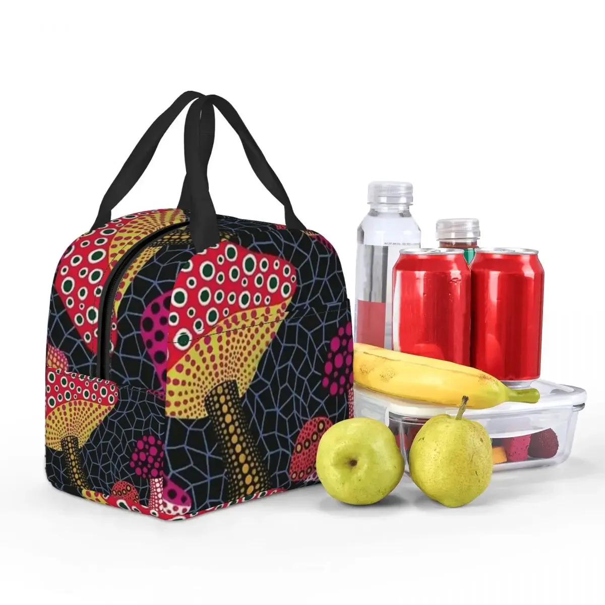 Yayoi Kusama Pop Pumpkin Classic Artists Thermal Insulated Lunch Bag Women Portable Lunch Container for Outdoor Storage Food Box