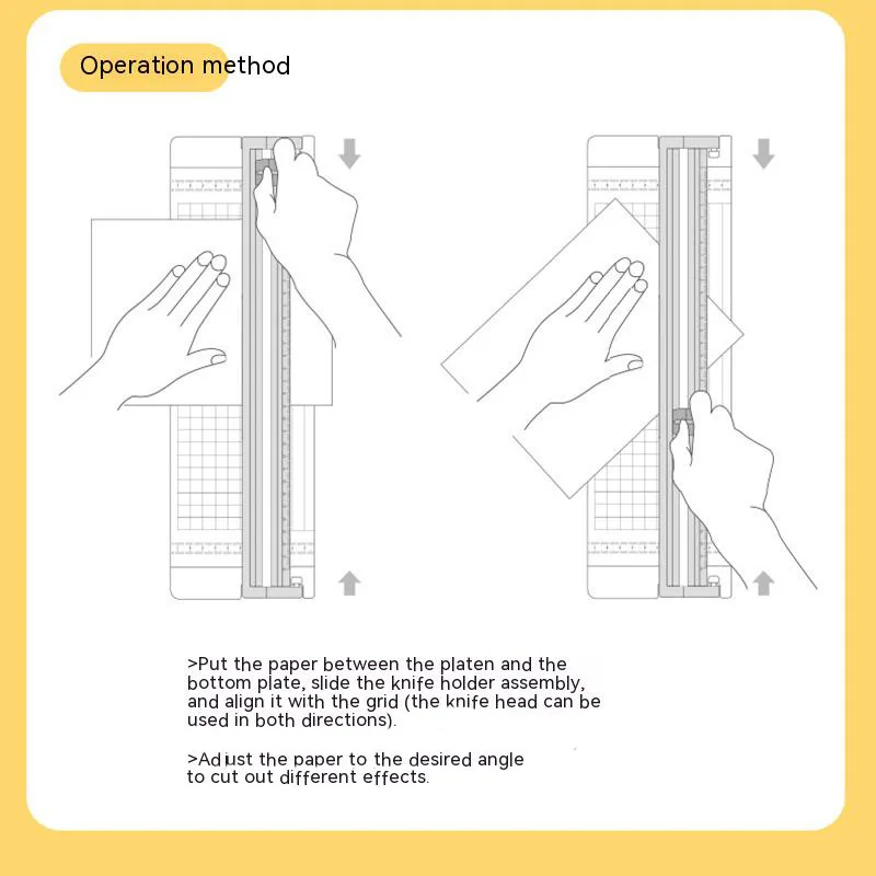 Mini cortador de papel bidireccional A5, cortador de papel seguro y conveniente, corte preciso, antideslizante con regla auxiliar