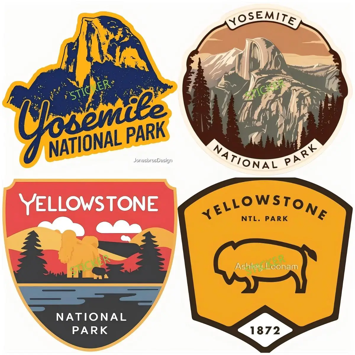 

Yellowstone National Park Car Stickers Waterproof Sun Screen Sticker Electric Car Motorbike Decorative Accessories