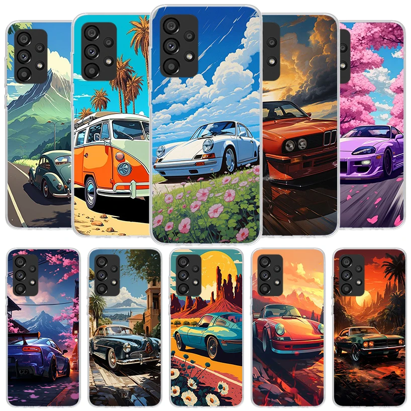 Classic Vintage Old Retro Car Phone Case For Samsung A15 A25 A35 A55 A14 A24 A34 A54 A13 A23 A33 A53 A12 A52 A32 A22 A42 A05S A0