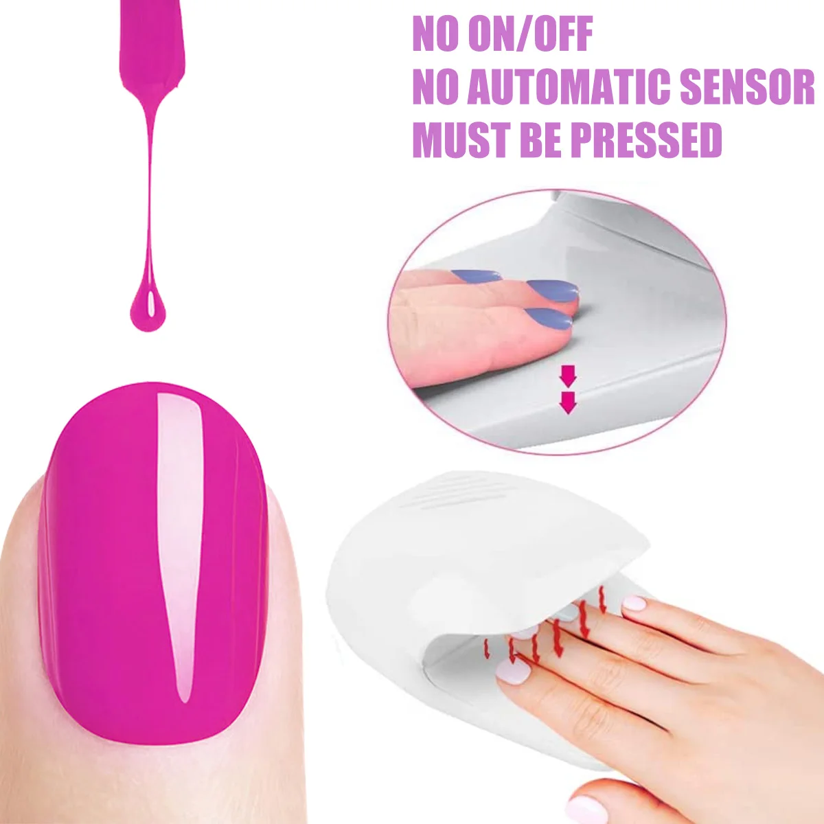 Mini Nail Dryer Quick Drying Portable Blow Nail Dryer for Regular Nail Polish Battery Operated Nail Fan Dryer Nail Art Safe Tool image 2
