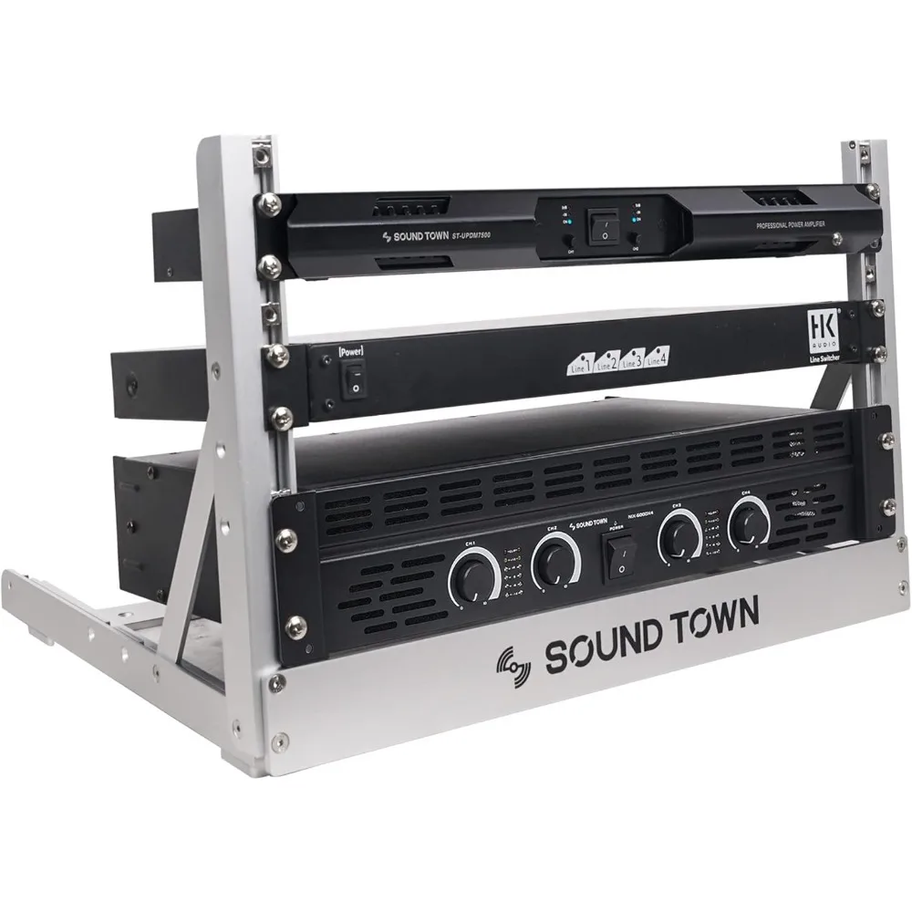 

6U Aluminum 2-Post Desktop Open-Frame Rack, Angle Adjustable, for Audio/Video, Network Switches, Routers, Patch Panels