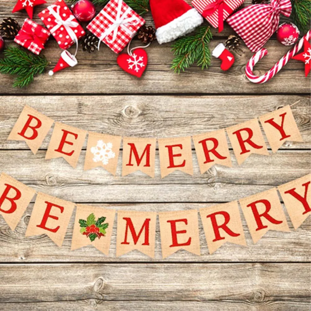 

Christmas Hanging Banner Bunting Decorations Wall Window Mantel Table Festive Look Unique Addition Great Memories