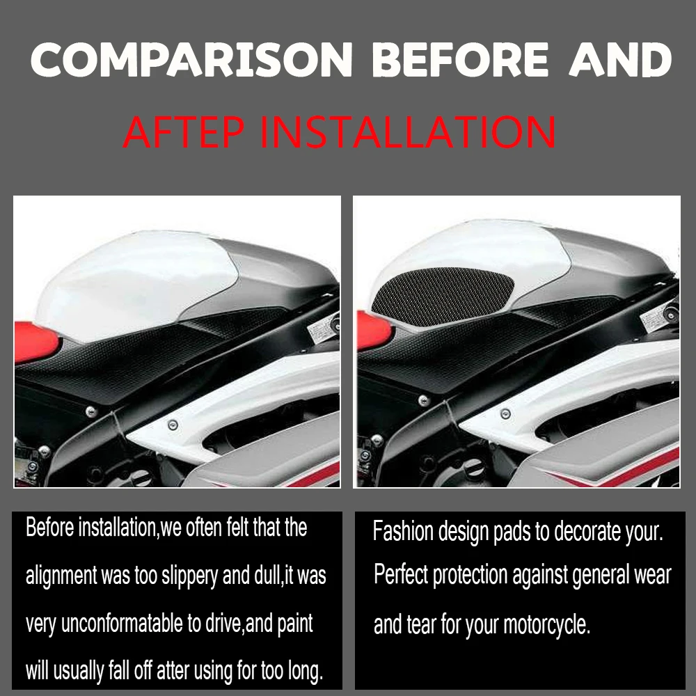 For Yamaha YZF-R6 YZF R6 2008-2016 Tank pad Protector Sticker Side Fuel Gas Knee Grip Traction Pads Motorcycle accessories