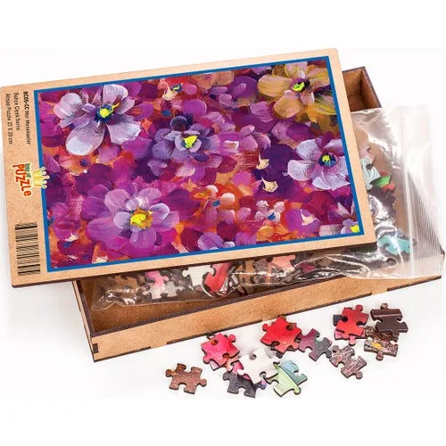 King Of Puzzle Purple Violets Wooden Jigsaw Puzzle 204 Pieces (BC05-CC)