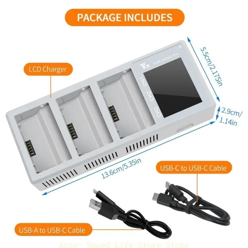 

02DA Charging Hub for Mini 3 Mini 3 Flight Battery 5V/9V/12V/15V/20V Input