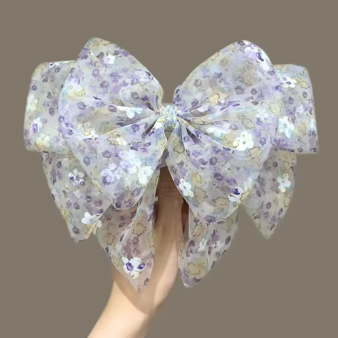 

New floral women's four season flower ponytail clip hair clip high beauty small fresh hair accessory