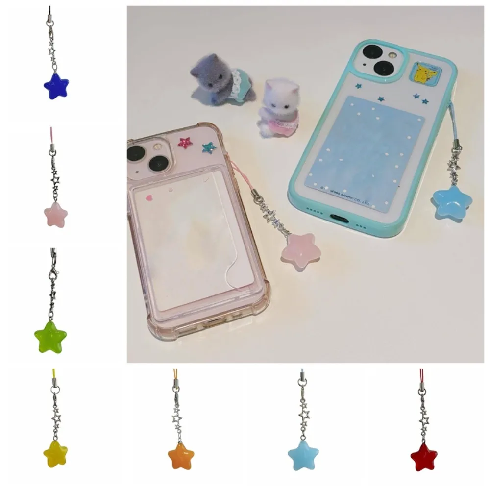 

Fashion Star Star Phone Strap Pendant Keychain Phone Hanging Rope Universal Candy Color Mobile Phone Chain Couple Gift
