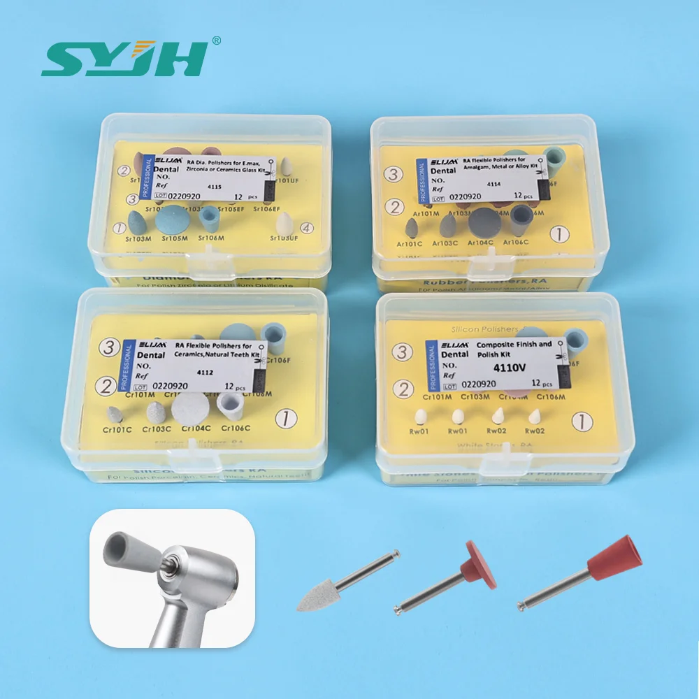 

Dental RA Silicon Polisher Kit for Low-speed Handpiece 2.35mm for Composite Finishing Porcelain Teeth Polishing Dentistry Tools