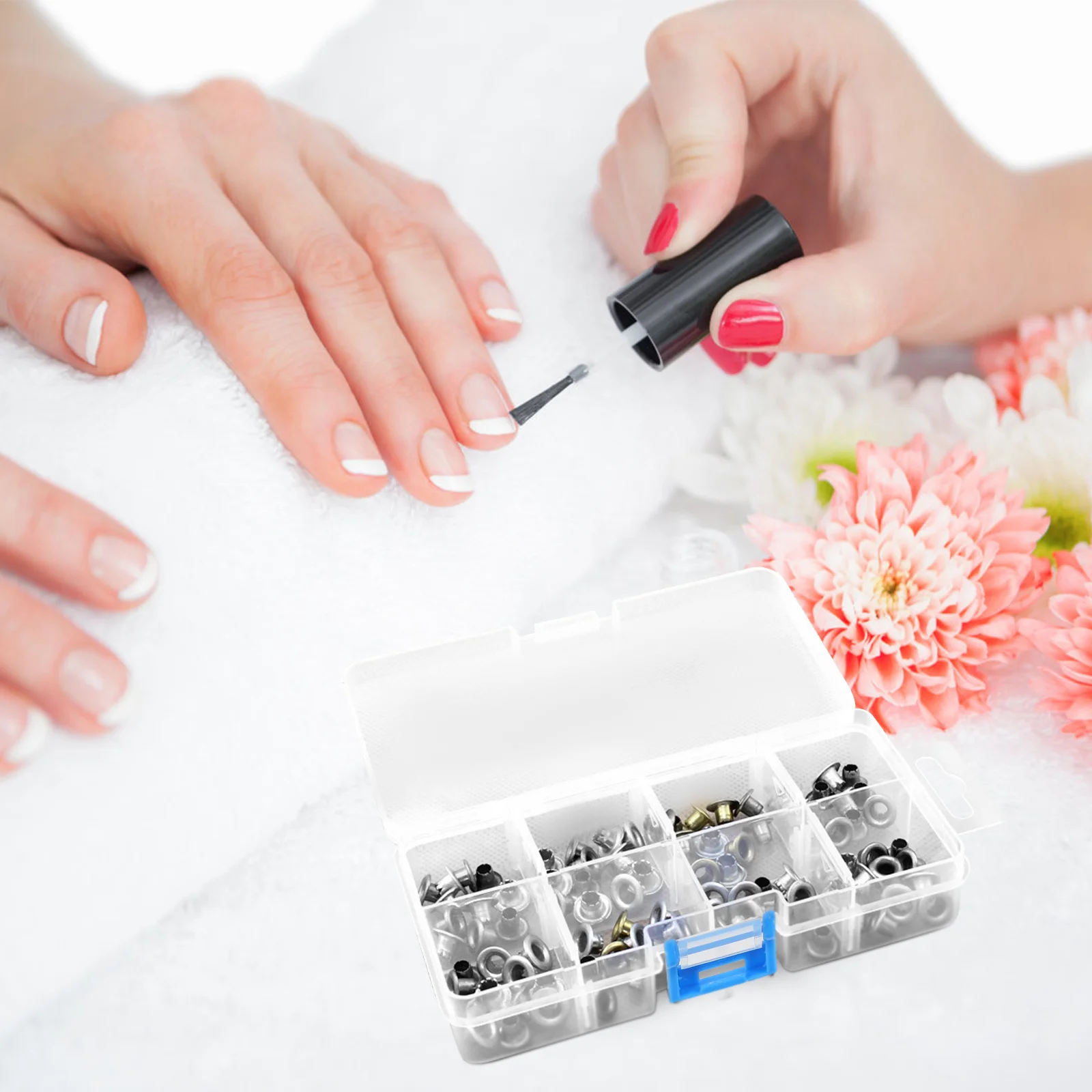 Sieradendoos Organizer Transparante nagelgereedschapsopslag Stofdichte make-uphouder 8-slots Vitrine Desktopopslag